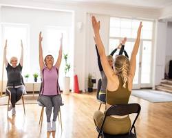 Senior doing balance exercises